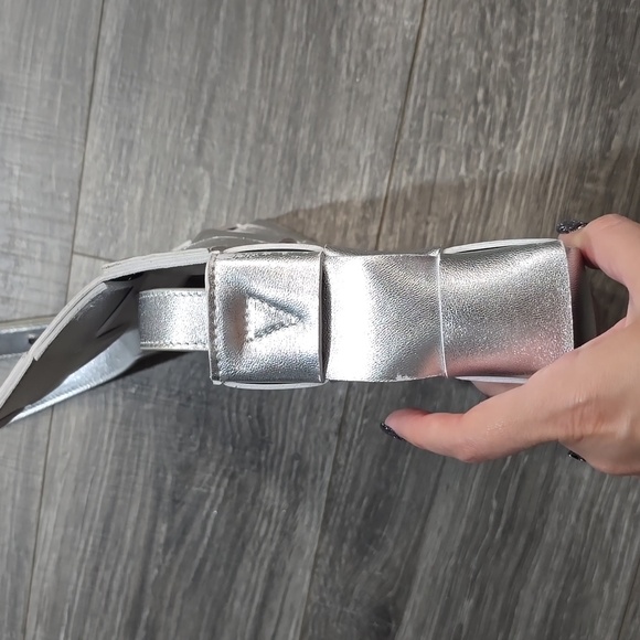 Elegant Silver Woven Crossbody Bag - Picture 10 of 16